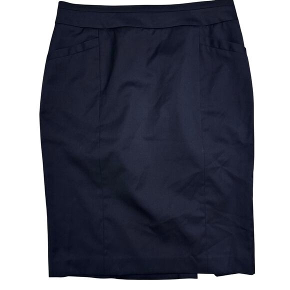 Pendleton Black Wool Blend A Line Pencil Skirt Sz 12 Vented Career Office Pocket - Picture 1 of 9